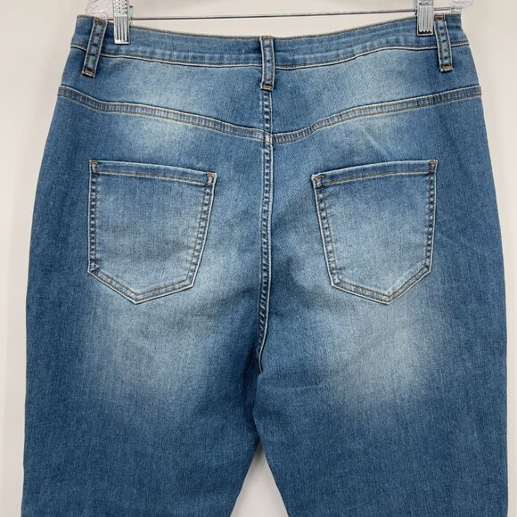 The M.A.P. Pearl Plus Embellished Skinny Blue Jeans  Size 2XL  Stretch Denim NWT - Picture 8 of 14